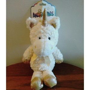 Kellytoy Animal Pals Unicorn Hippo Plush Toy Stuffed Animal Beige & Gold 15” NEW